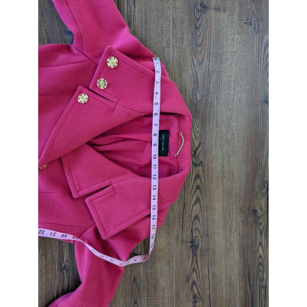 ANN TAYLOR WOOL Pink Modern COAT Size S SMALL - Picture 3 of 7